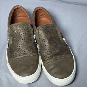 Report Olive Green Slip-On Flats